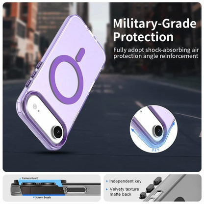 Case For iPhone 17 Air Magnetic Translucent Shockproof TPU Phone Cover Skin Magsafe Compatible Matte Purple Case Cover FoneFunShop