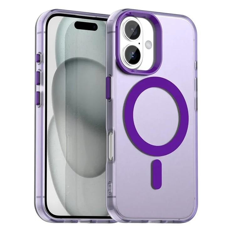 Case For iPhone 17 Magnetic Translucent Shockproof TPU Phone Cover Skin Magsafe Compatible Matte Purple Case Cover FoneFunShop