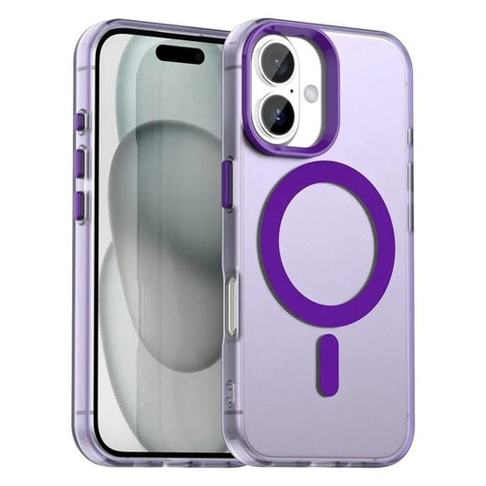 Case For iPhone 17 Magnetic Translucent Shockproof TPU Phone Cover Skin Magsafe Compatible Matte Purple Case Cover FoneFunShop