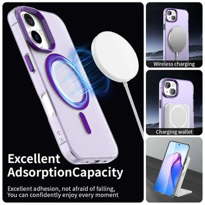 Case For iPhone 17 Magnetic Translucent Shockproof TPU Phone Cover Skin Magsafe Compatible Matte Purple Case Cover FoneFunShop