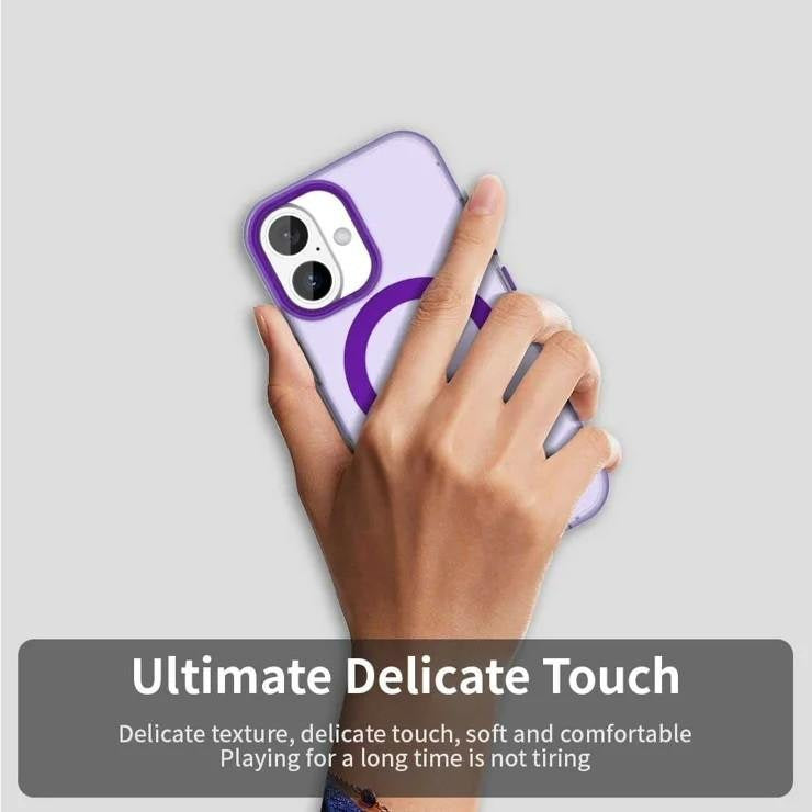 Case For iPhone 17 Magnetic Translucent Shockproof TPU Phone Cover Skin Magsafe Compatible Matte Purple Case Cover FoneFunShop