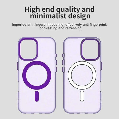 Case For iPhone 17 Magnetic Translucent Shockproof TPU Phone Cover Skin Magsafe Compatible Matte Purple Case Cover FoneFunShop