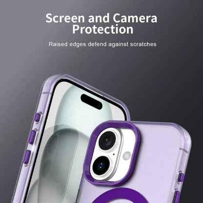 Case For iPhone 17 Magnetic Translucent Shockproof TPU Phone Cover Skin Magsafe Compatible Matte Purple Case Cover FoneFunShop