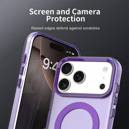 Case For iPhone 17 Pro Magnetic Translucent Shockproof TPU Phone Cover Skin Magsafe Compatible Matte Purple Case Cover FoneFunShop