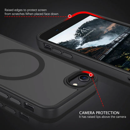 Case For iPhone 8 / SE2 / SE3 Translucent Shockproof TPU Phone Cover Skin Magsafe Compatible Matte Black Case Cover FoneFunShop
