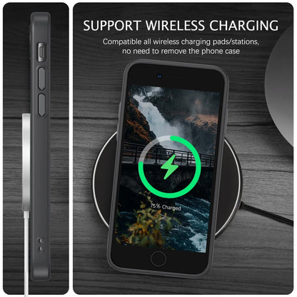 Case For iPhone 8 / SE2 / SE3 Translucent Shockproof TPU Phone Cover Skin Magsafe Compatible Matte Black Case Cover FoneFunShop