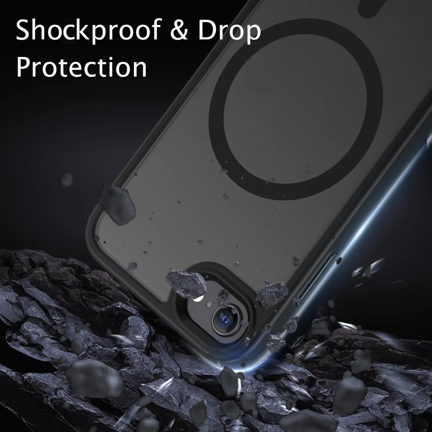 Case For iPhone 8 / SE2 / SE3 Translucent Shockproof TPU Phone Cover Skin Magsafe Compatible Matte Black Case Cover FoneFunShop