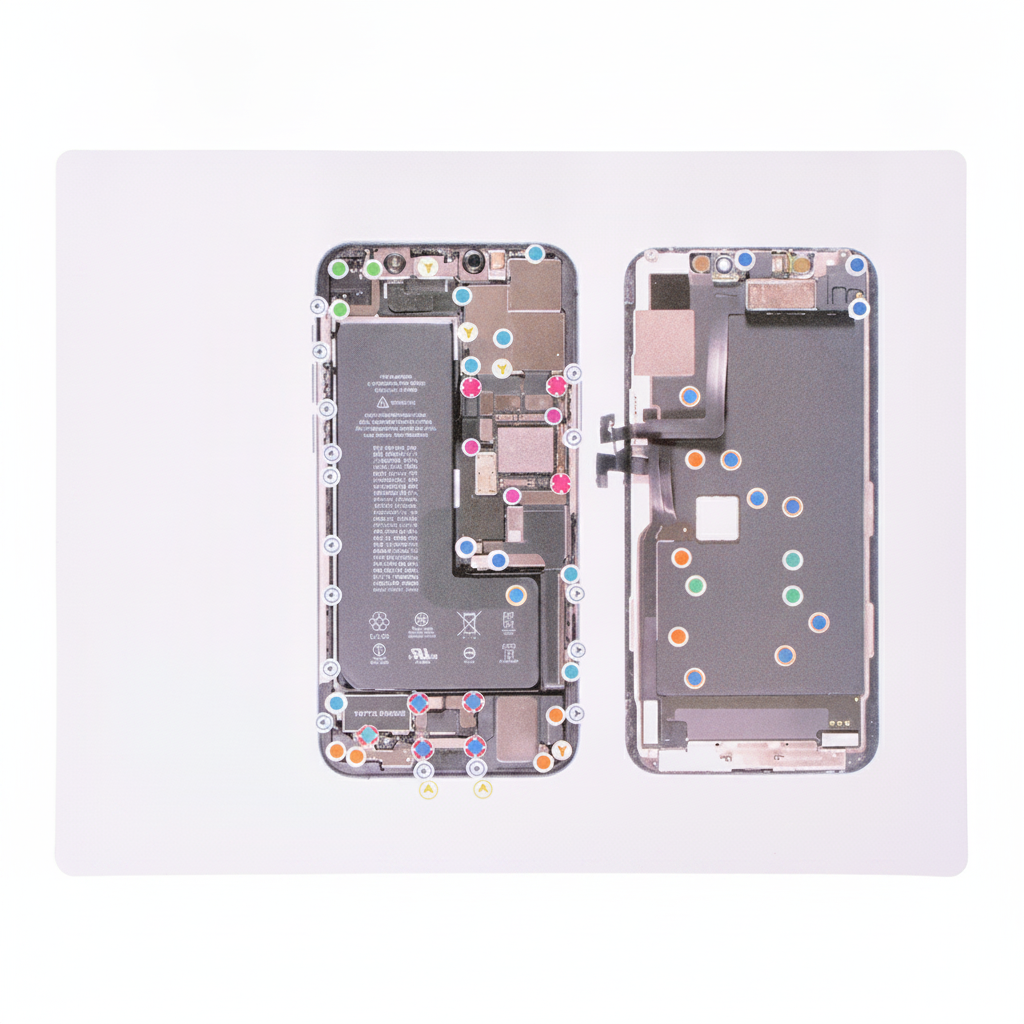 Magnetic Screw Mat For iPhone 11 Pro Phone Repair Disassembly Guide Magnetic Screw FoneFunShop