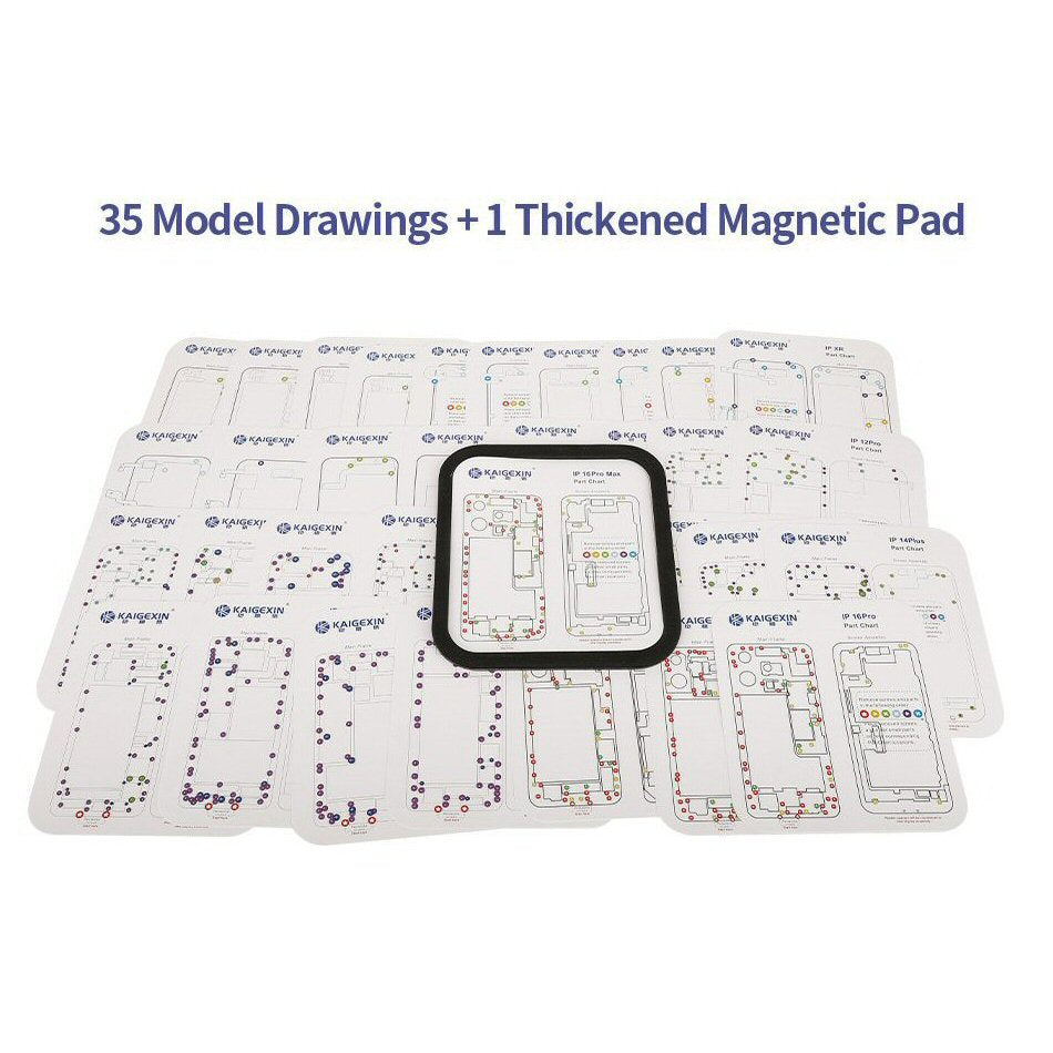 Magnetic Phone Repair Mats 35 Models For iP6 to iP16 Pro Max FoneFunShop