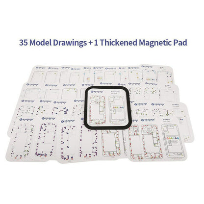 Magnetic Phone Repair Mats 35 Models For iP6 to iP16 Pro Max FoneFunShop