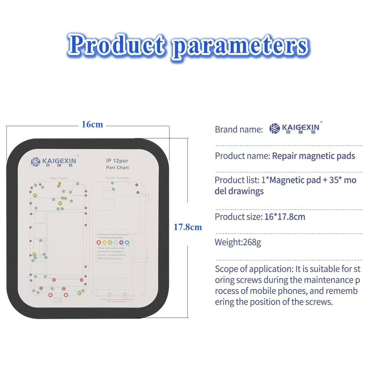 Magnetic Phone Repair Mats 35 Models For iP6 to iP16 Pro Max FoneFunShop