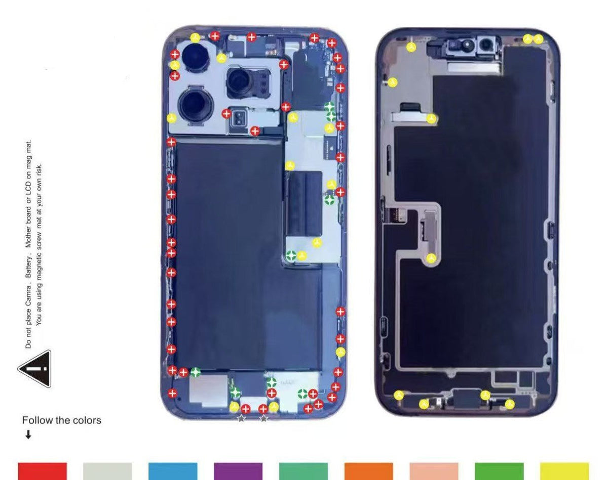 Magnetic Screw Mat For iPhone 16 Pro Max Repair Disassembly Guide Magnetic Repair Mat FoneFunShop