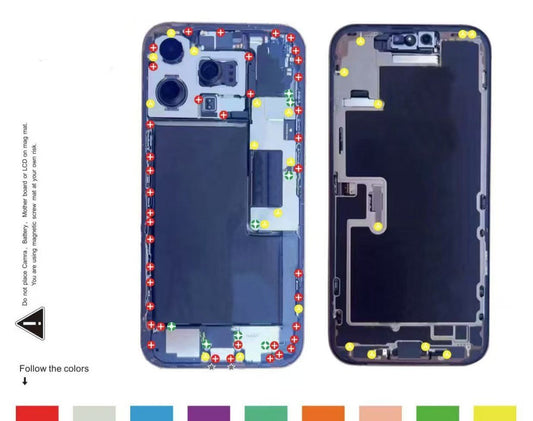 Magnetic Screw Mat For iPhone 16 Pro Max Repair Disassembly Guide Magnetic Repair Mat FoneFunShop