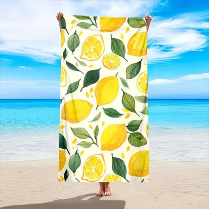 Lemons Beach Towel Large 150cm X 75cm for Beach Holiday Gym Picnic Big Bath Towel Blanket Quick-Dry Microfiber Absorbent Towel FoneFunShop