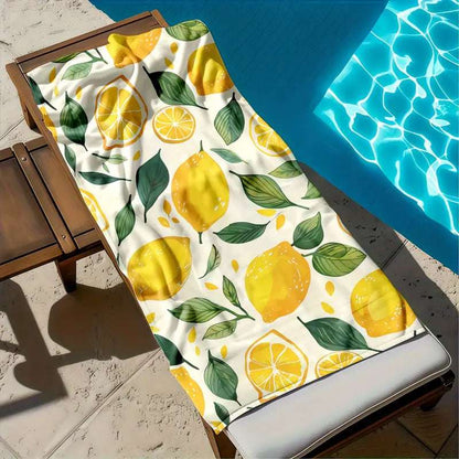 Lemons Beach Towel Large 150cm X 75cm for Beach Holiday Gym Picnic Big Bath Towel Blanket Quick-Dry Microfiber Absorbent Towel FoneFunShop