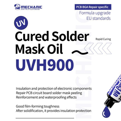 Mechanic 10ML GY UVH900 Blue UV Curable Solder Mask Paint For PCB Jumper Wire