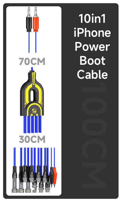 DC Power Boot Cable System for iP8 - 17PM - Mechanic Power Air - Power Phone via Bench Supply Phone Repair Tools FoneFunShop