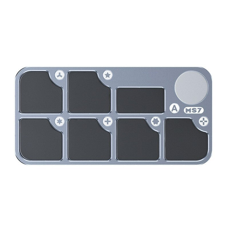 Mechanic MS7 Magnetic Aluminum Storage Screw Mat with 7 Compartment Magnetic Screw FoneFunShop