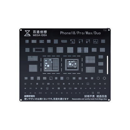 Mega-Idea Reballing Stencil for iPhone 18 Pro / Pro Max / Duo - Black No 730 Stencil FoneFunShop