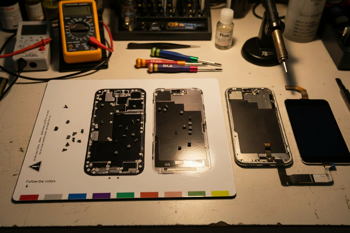 Magnetic Screw Mat For iPhone 16 Pro Repair Disassembly Guide Magnetic Repair Mat FoneFunShop