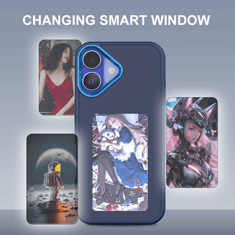 Case for iPhone 16 Pro Max With NFC E Ink Smart Display for Photos Images Case Cover FoneFunShop