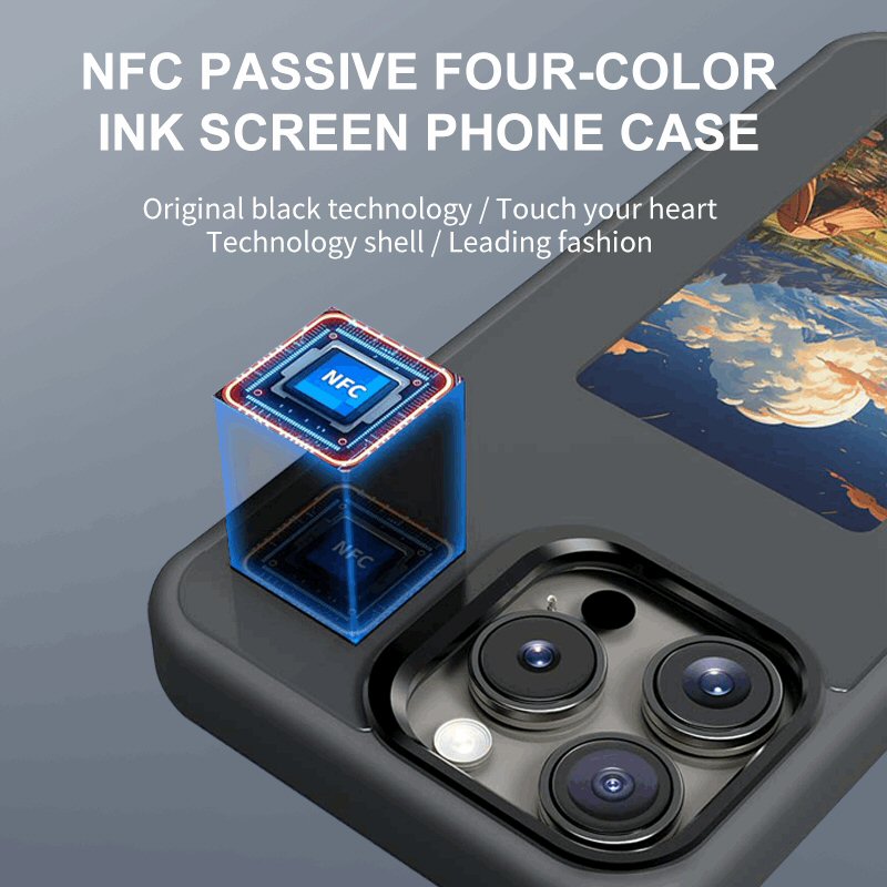 Case for iPhone 16 Pro Max With NFC E Ink Smart Display for Photos Images Case Cover FoneFunShop