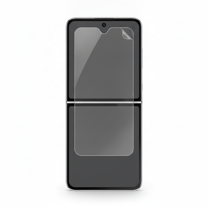 Clear hydrogel film fitted on Samsung Galaxy Z Flip 8 inner folding screen