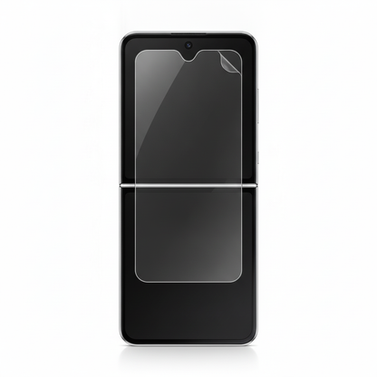 Clear hydrogel film fitted on Samsung Galaxy Z Flip inner folding screen