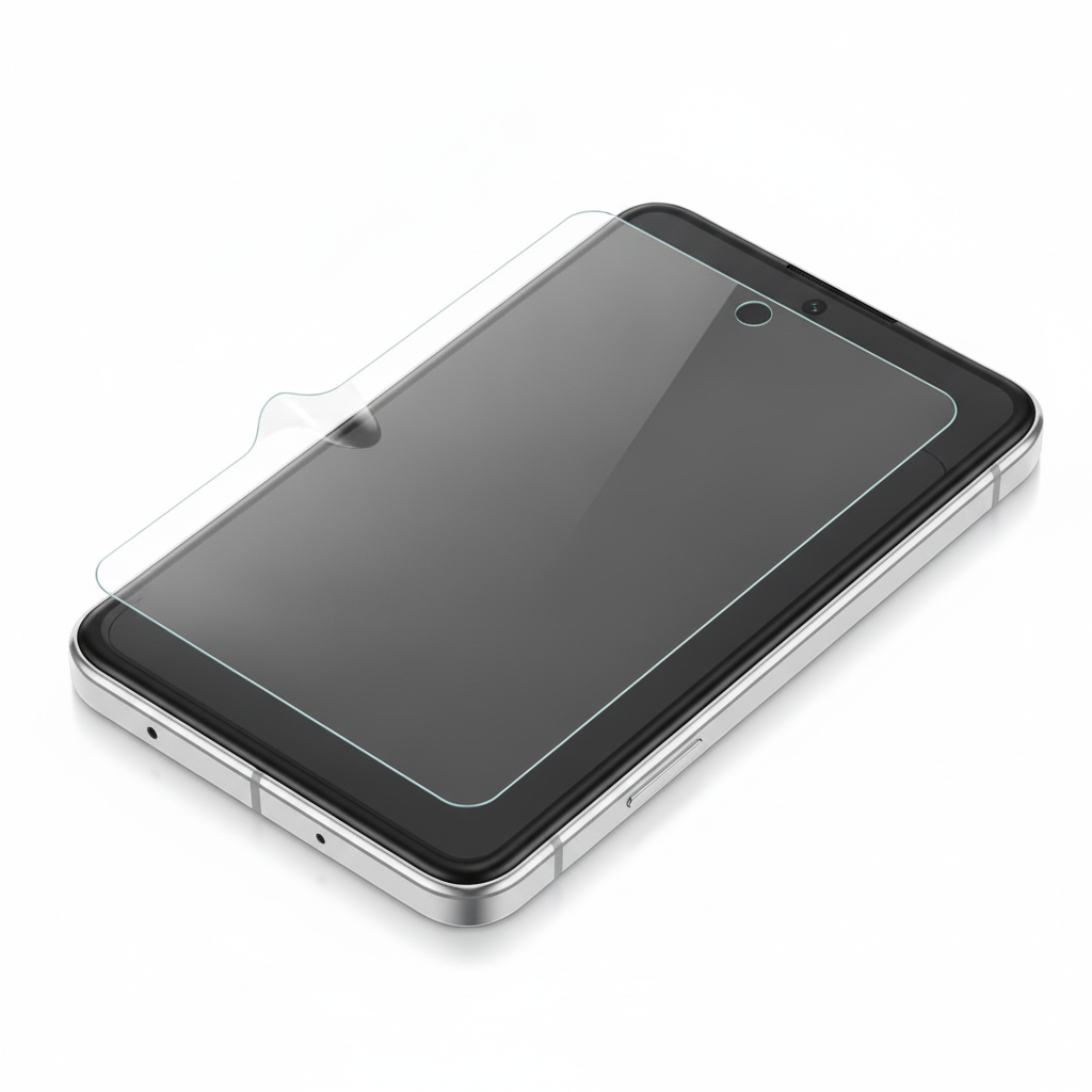 Clear hydrogel film fitted on Samsung Galaxy Z Fold 3 front cover screen