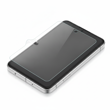 Clear hydrogel film fitted on Samsung Galaxy Z Fold 3 front cover screen