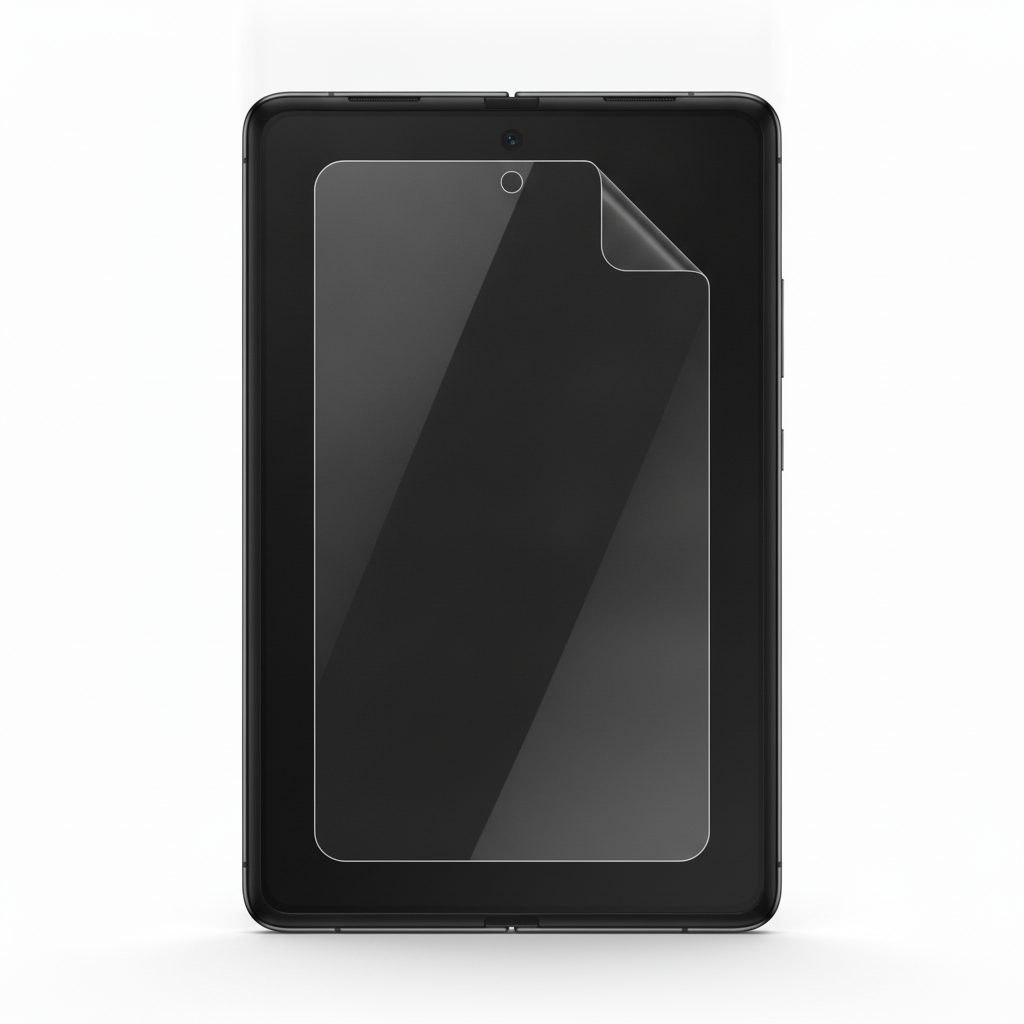 Clear hydrogel film fitted on Samsung Galaxy Z Fold 3 inner folding screen
