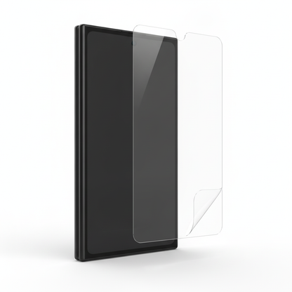 Clear hydrogel film fitted on Samsung Galaxy Z Fold 4 front cover screen