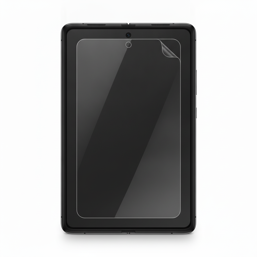 Clear hydrogel film fitted on Samsung Galaxy Z Fold 5 inner folding screen