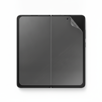 Clear hydrogel film fitted on Samsung Galaxy Z Fold 8 Ultra inner folding screen