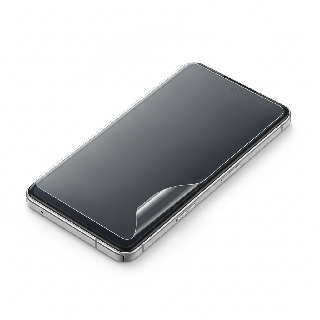 Clear hydrogel film fitted on Samsung Galaxy Z Fold front cover screen