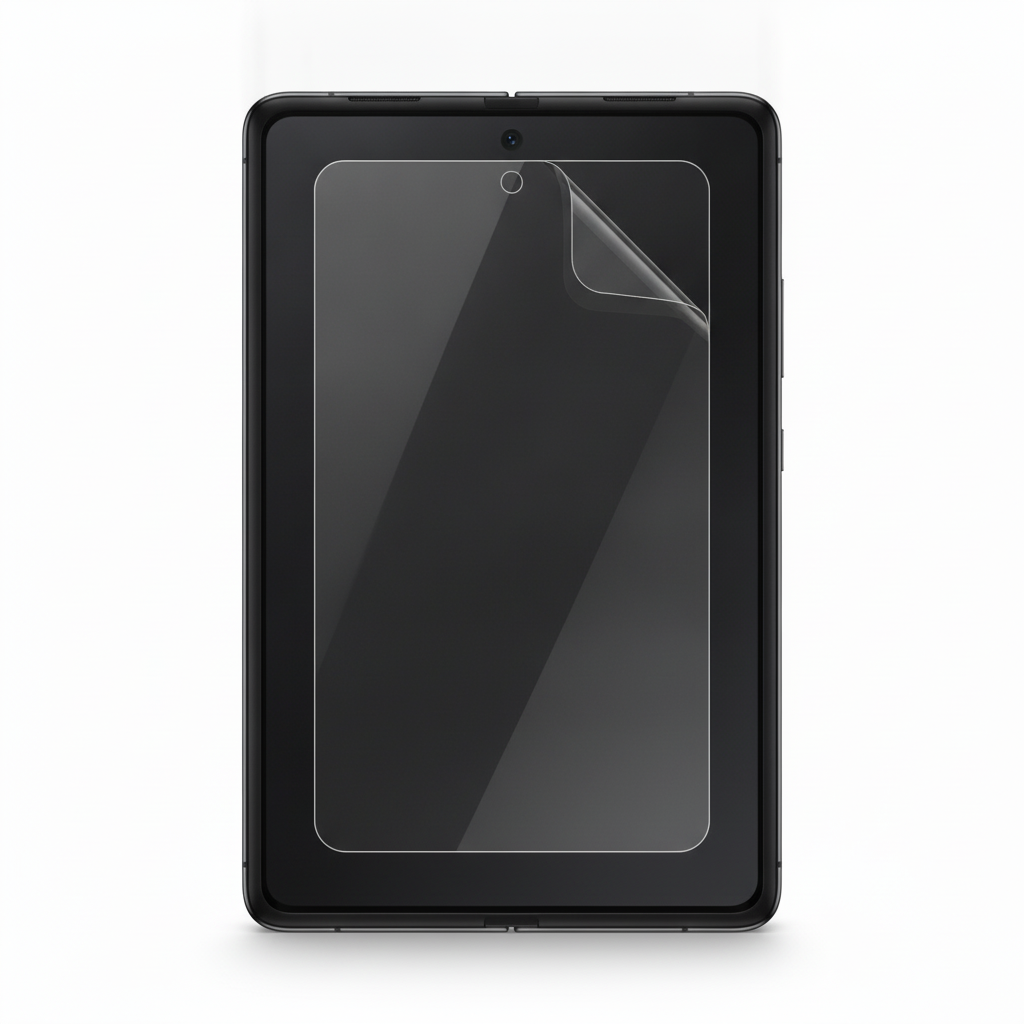 Clear hydrogel film fitted on Samsung Galaxy Z Fold inner folding screen