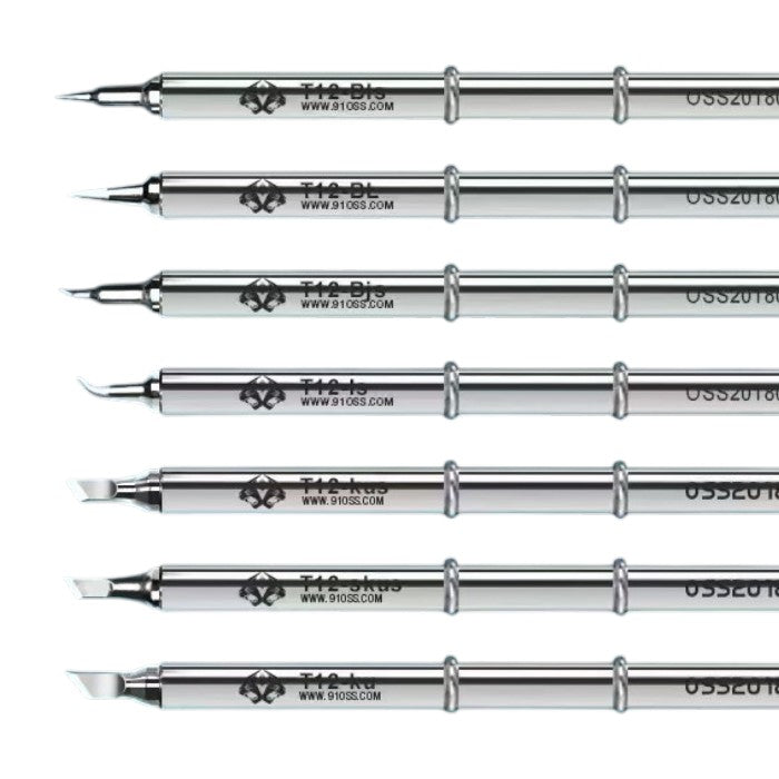 OSS 7 Piece Soldering Iron Tip Set (T12-BL, T12-BLS, T12-BJS, T12-KU, T12-KUS, T12-LS, T12-SKUS) Solder FoneFunShop