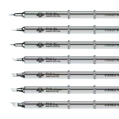 OSS 7 Piece Soldering Iron Tip Set (T12-BL, T12-BLS, T12-BJS, T12-KU, T12-KUS, T12-LS, T12-SKUS) Solder FoneFunShop