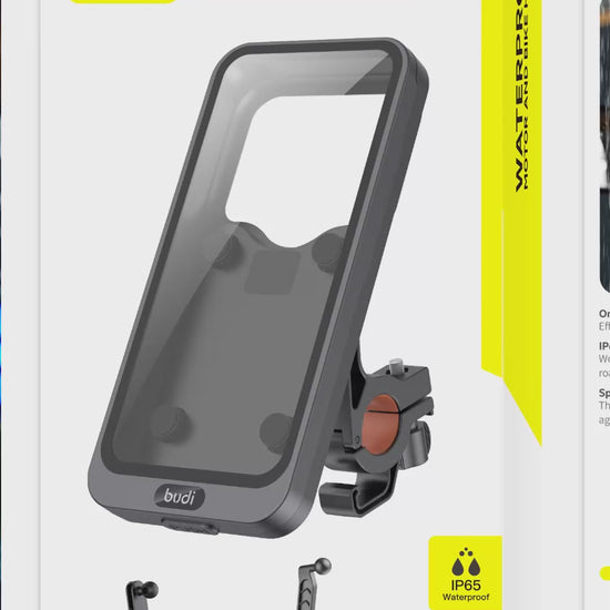 Budi Waterproof Motorbike and Bike Phone Holder IP65 Handlebar Mirror Phone Holder FoneFunShop