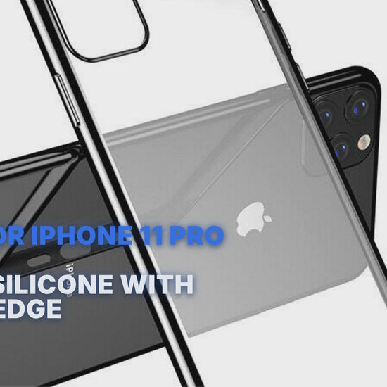 Case For iPhone 11 Pro Max Clear Silicone With Black Edge Case Cover FoneFunShop