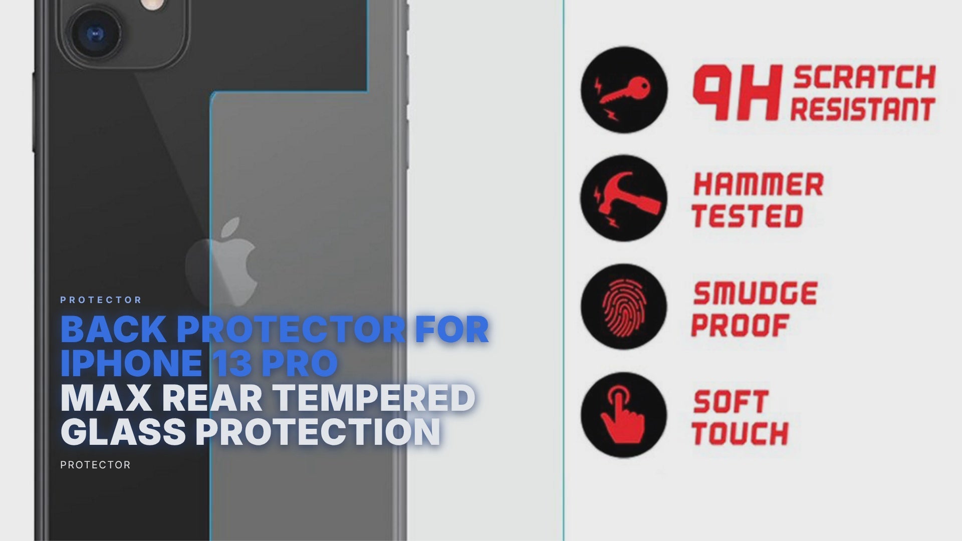 Back Protector For iPhone 13 Pro Max Rear Tempered Glass Protection Protector FoneFunShop