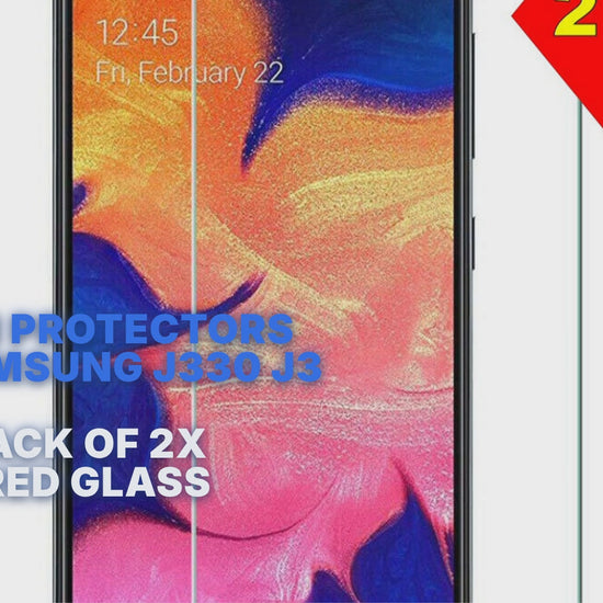 Screen Protectors For Samsung J330 J3 2017 Twin Pack of 2x Tempered Glass Screen Protector FoneFunShop