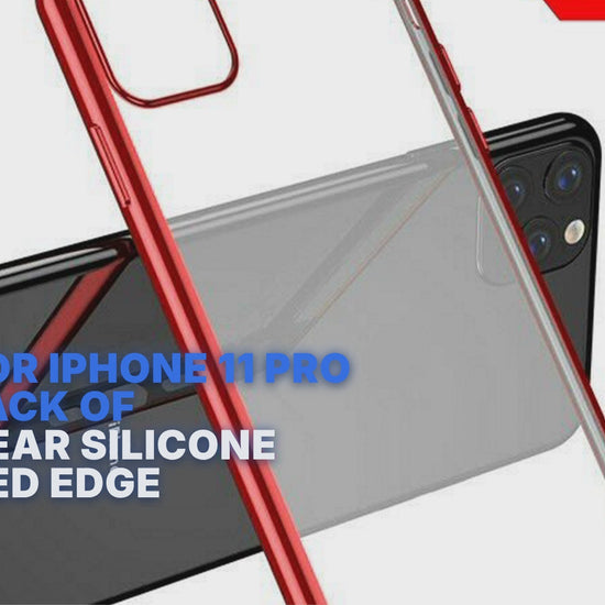 Case For iPhone 11 Pro Bulk Pack of 10 X Clear Silicone With Red Edge Case Cover FoneFunShop