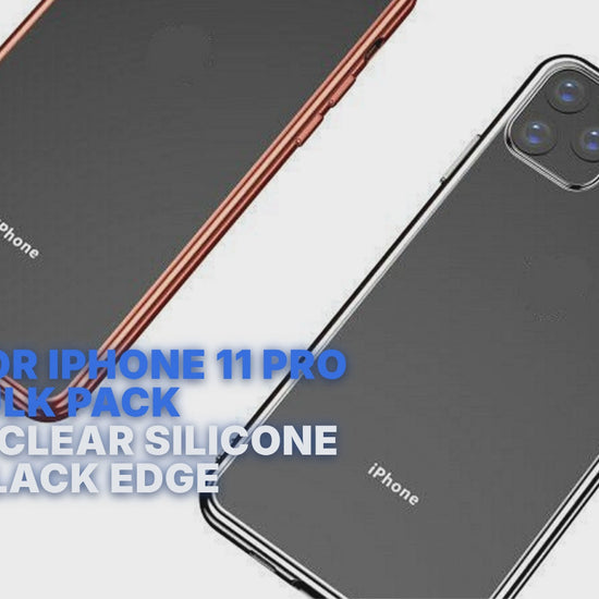 Case For iPhone 11 Pro Max Bulk Pack of 10 X Clear Silicone With Black Edge Case Cover FoneFunShop