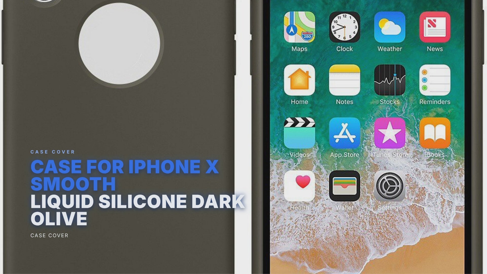 Case For iPhone X Smooth Liquid Silicone Dark Olive Case Cover FoneFunShop