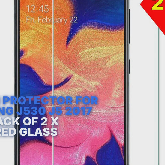 Screen Protector For Samsung J530 J5 2017 Twin Pack of 2 X Tempered Glass Screen Protector FoneFunShop