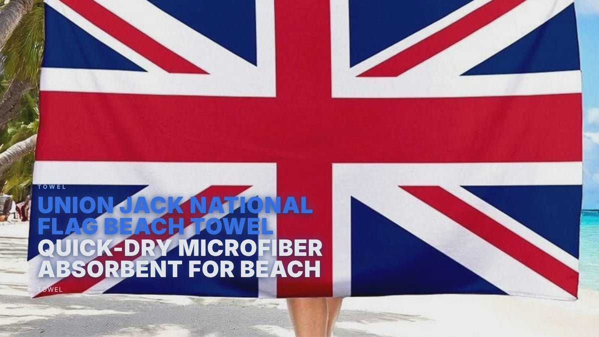Union Jack National Flag Beach Towel Quick-Dry Microfiber Absorbent for Beach Gym Towel FoneFunShop