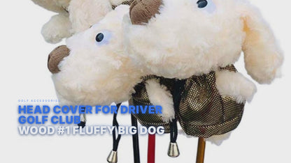 Head Cover For Driver Golf Club Wood #1 Fluffy Big Dog Golf Accessorise FoneFunShop
