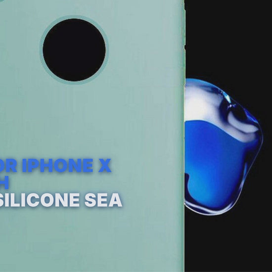 Case For iPhone X Smooth Liquid Silicone Sea Blue Case Cover FoneFunShop