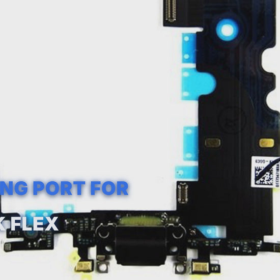 Charging Port For iPhone 8 Black Flex Charging Port FoneFunShop